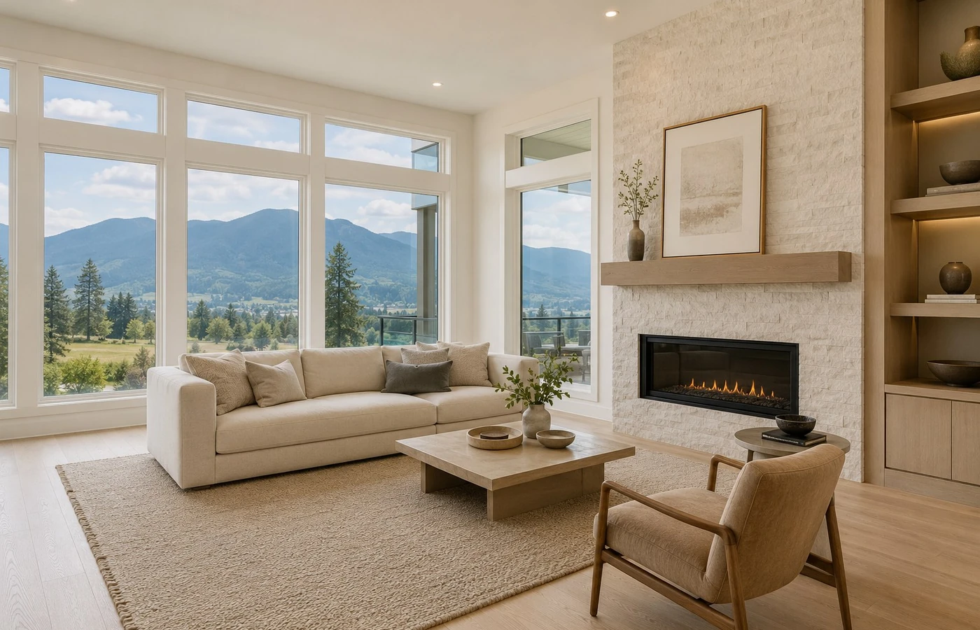 After virtual staging with furniture, brighter light and refined colour