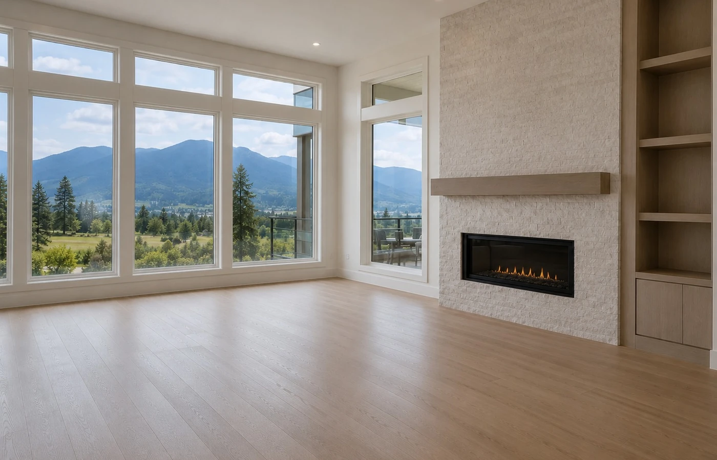 Before virtual staging showing the same vacant room